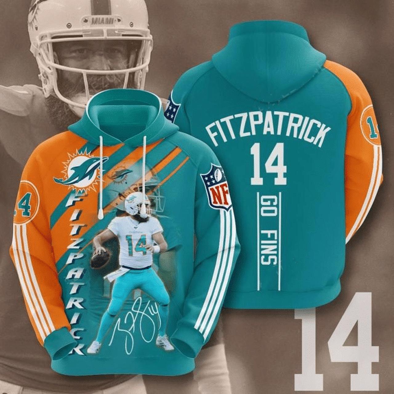 Miami Dolphins Hoodie Fitzpatrick 3D 0