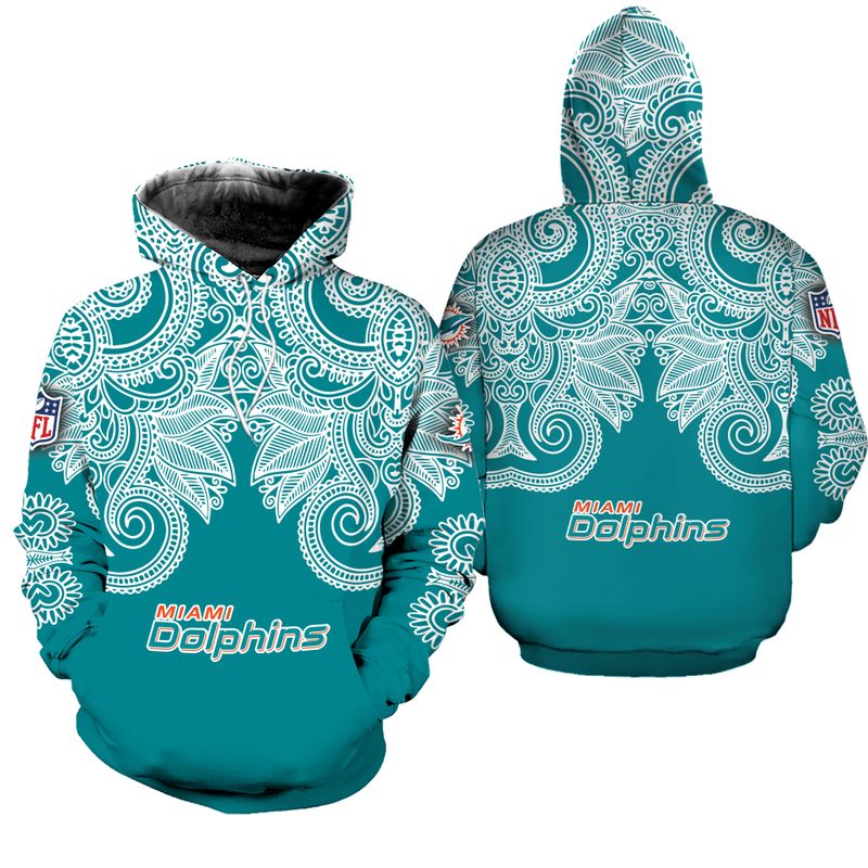 Miami Dolphins Hoodie Limited Edition Bandana Skull 0