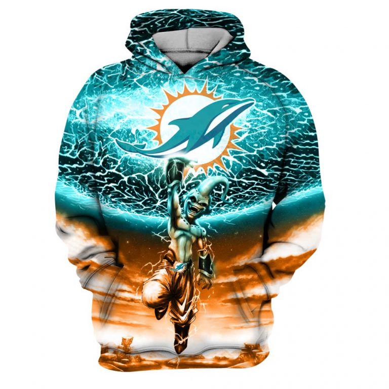 Miami Dolphins Hoodie Nfl Kid Buu Dragon Ball Z 3D 0