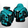 Miami Dolphins Hoodie Nfl Skull 3D Printed 0