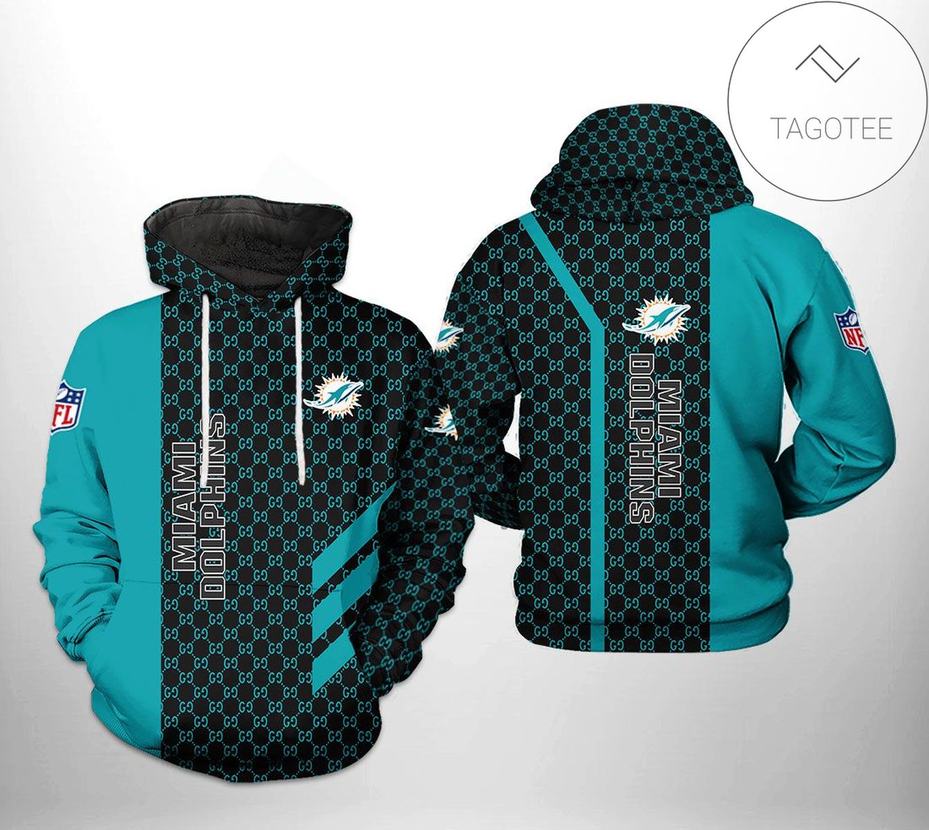 Miami Dolphins NFL 3D Printed Hoodie Zipper Hooded Jacket