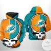 Miami Dolphins NFL Grateful Dead 3D Printed Hoodie Zipper Hooded Jacket