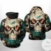 Miami Dolphins NFL Skull Team 3D Printed Hoodie Zipper Hooded Jacket