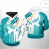 Miami Dolphins NFL Team Skull 3D Printed Hoodie Zipper Hooded Jacket