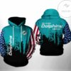 Miami Dolphins NFL Team US 3D Printed Hoodie Zipper Hooded Jacket