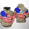 Miami Dolphins NFL US Flag Camo Veteran Team 3D Printed Hoodie Zipper Hooded Jacket