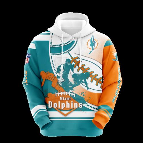 Miami Dolphins Nfl All Over Print ZipUp Hoodie Perfect Fan Gifts 0