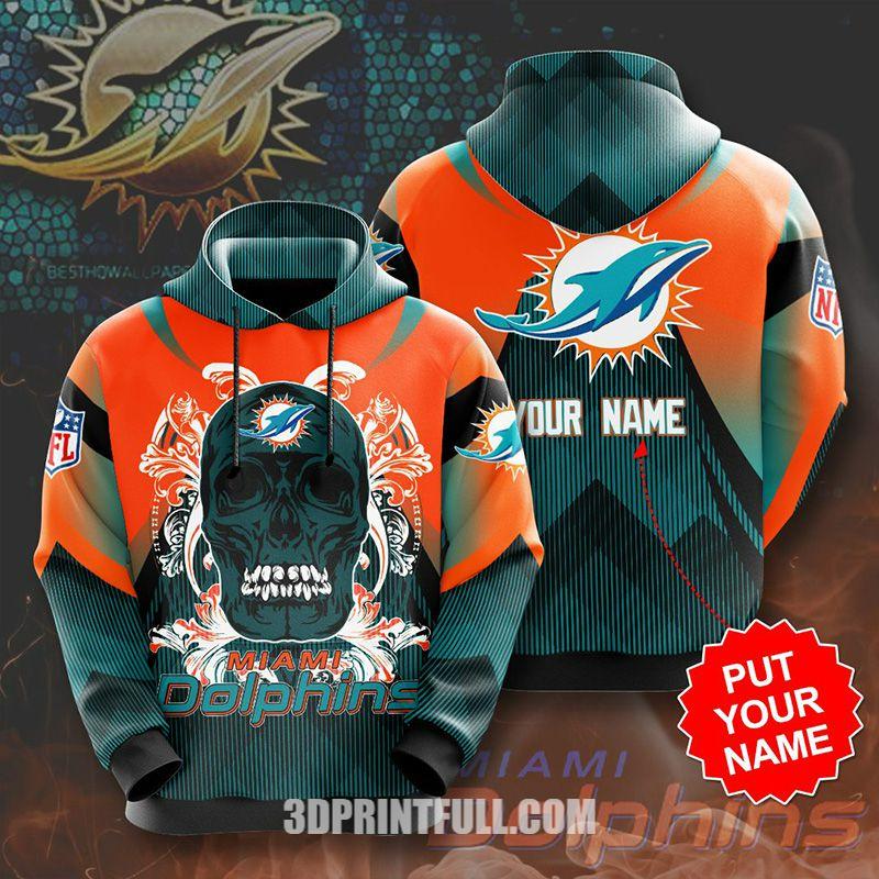 Miami Dolphins Nfl Hoodie Bandana Skull Limited Edition With Custom All Over Print Design 0