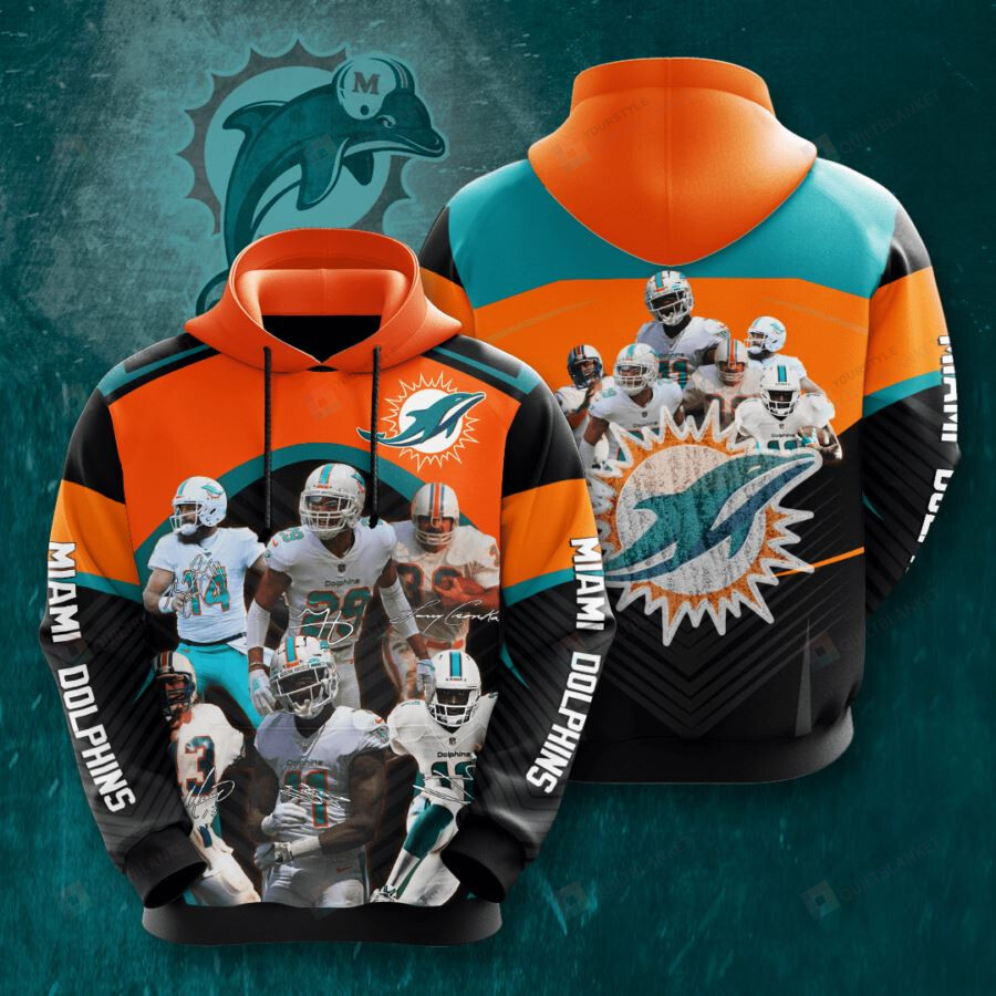 Miami Dolphins Official ZipUp Hoodie With Unique Printful Design Perfect For Gifting 0