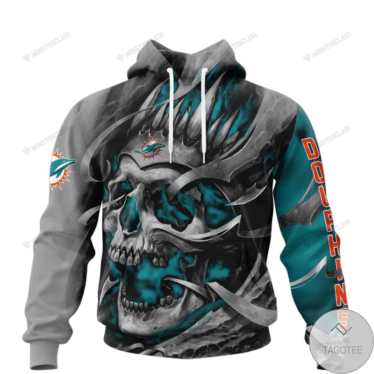 Miami Dolphins Skull Jersey 3d Hoodie