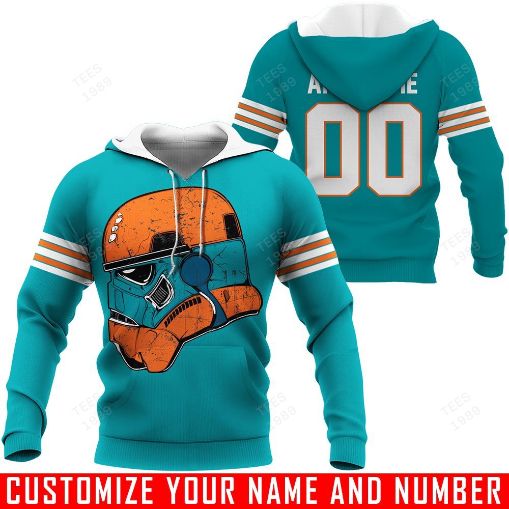 Miami Dolphins Trooper Helmet Customized Hoodie Perfect For Fans 0