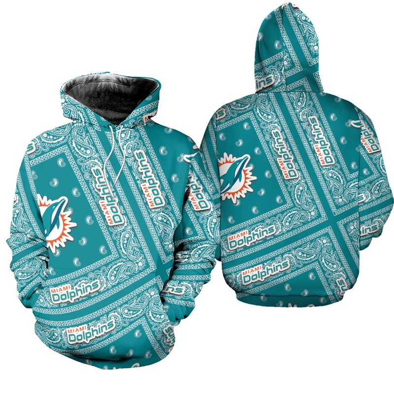 Miami Dolphins Zip Hoodie Limited Edition Bandana Skull Perfect For Diehard Fans 0