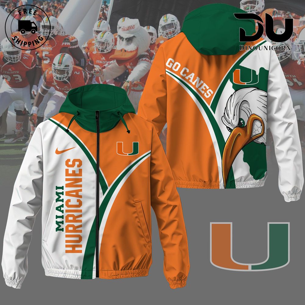 Miami Hurricanes Football NCAA Windbreaker Jacket 1