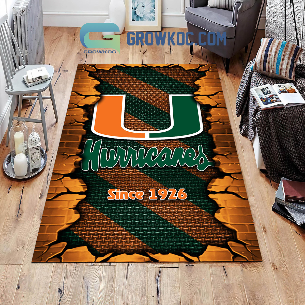 Miami Hurricanes Football Team Living Room Rug2B1 SyL3g