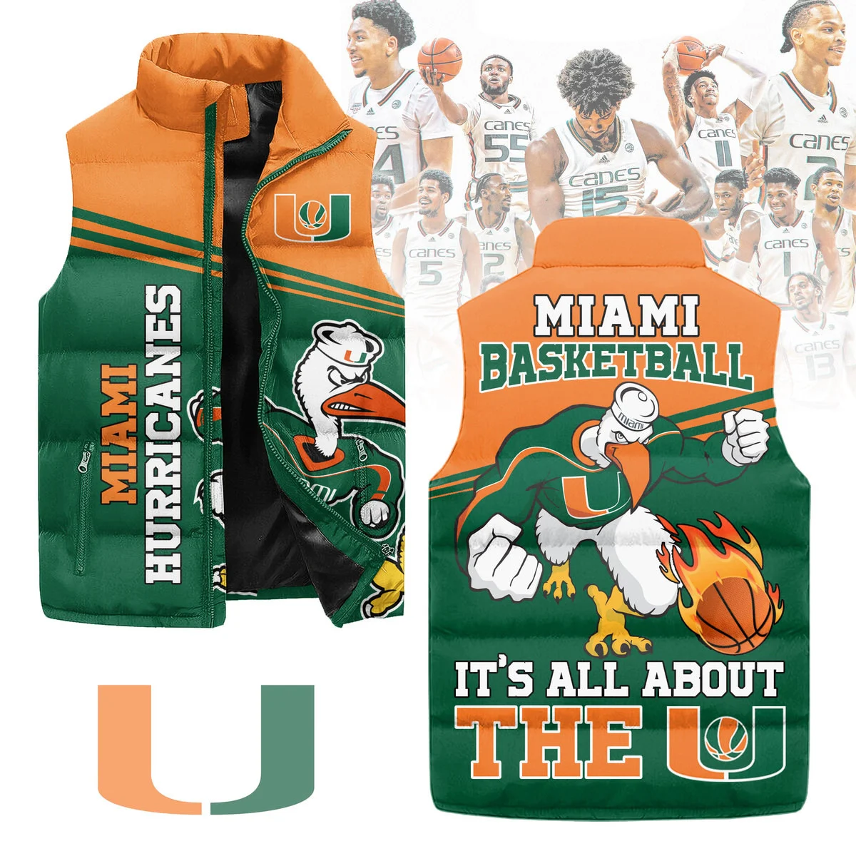 Miami Hurricanes Puffer Sleeveless Jacket All About The U2B1 Eg0W8