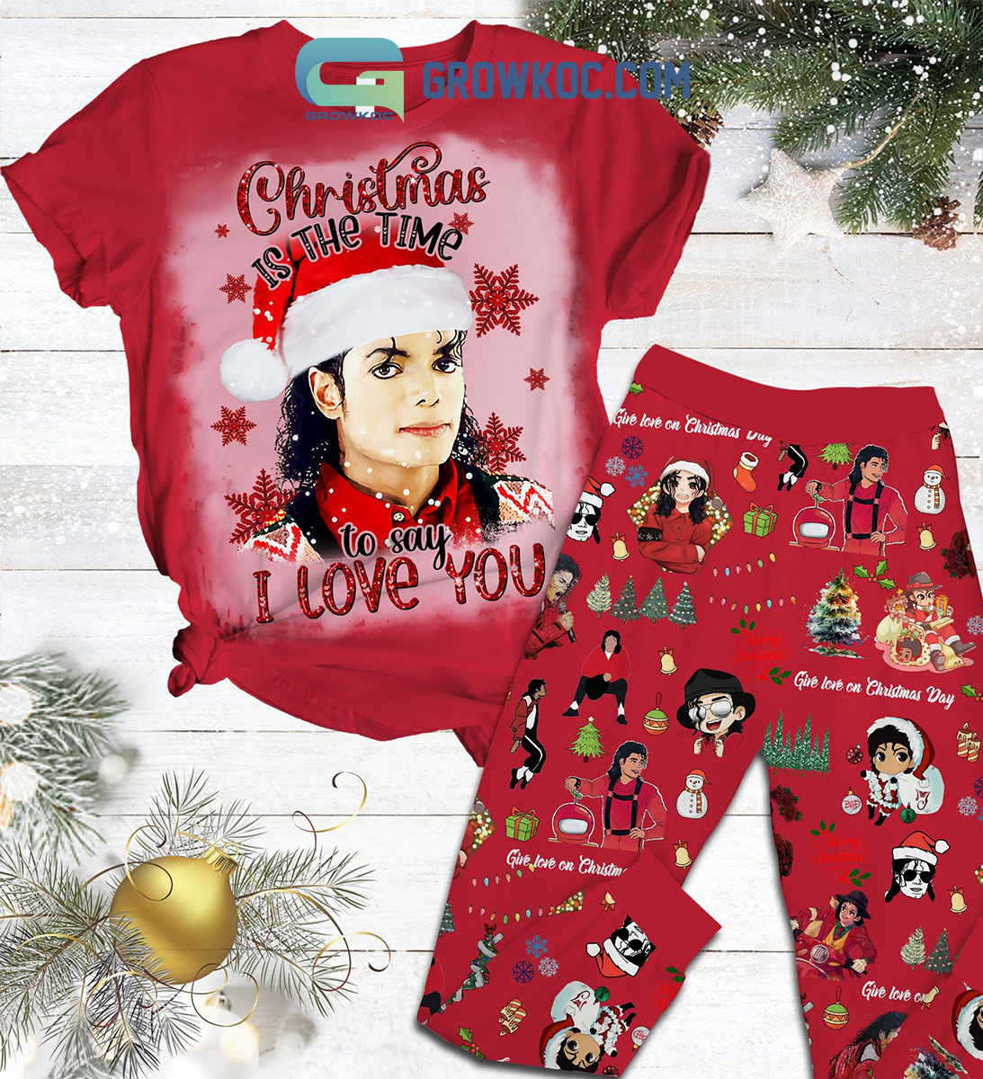 Michael Jackson Give Love On Christmas Day Pajamas Set2B1 kytrb