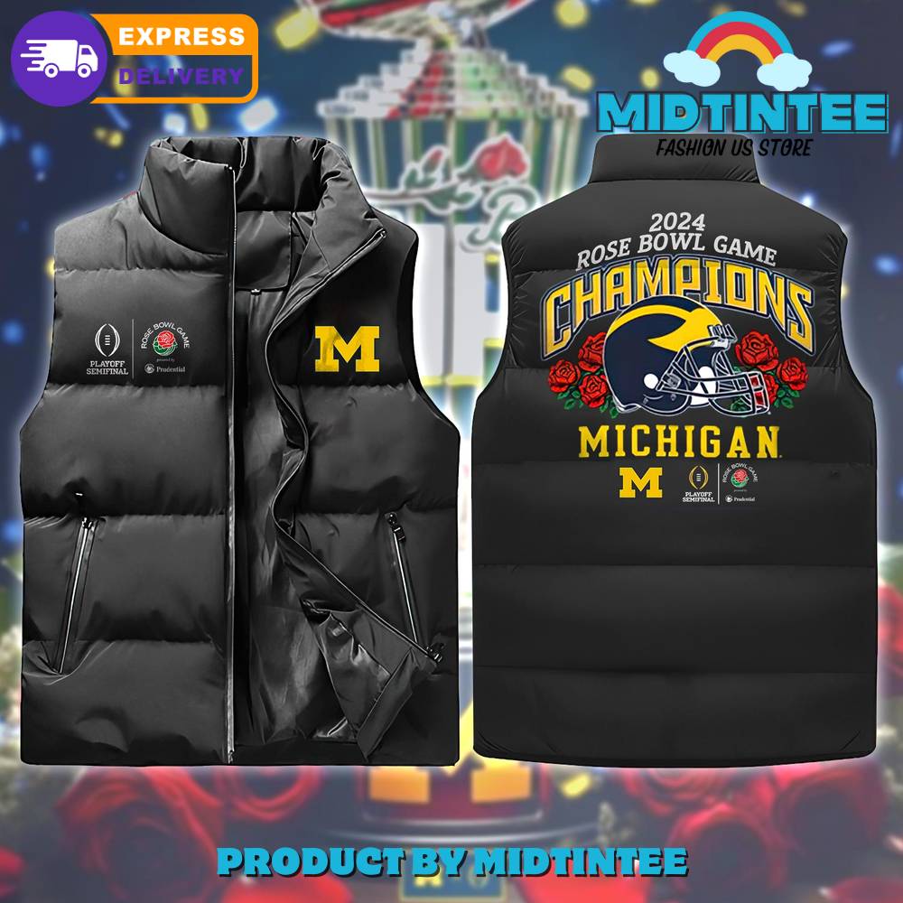 Michigan Football NCAA Rose Bowl Game 2024 Champions Cotton Vest 1