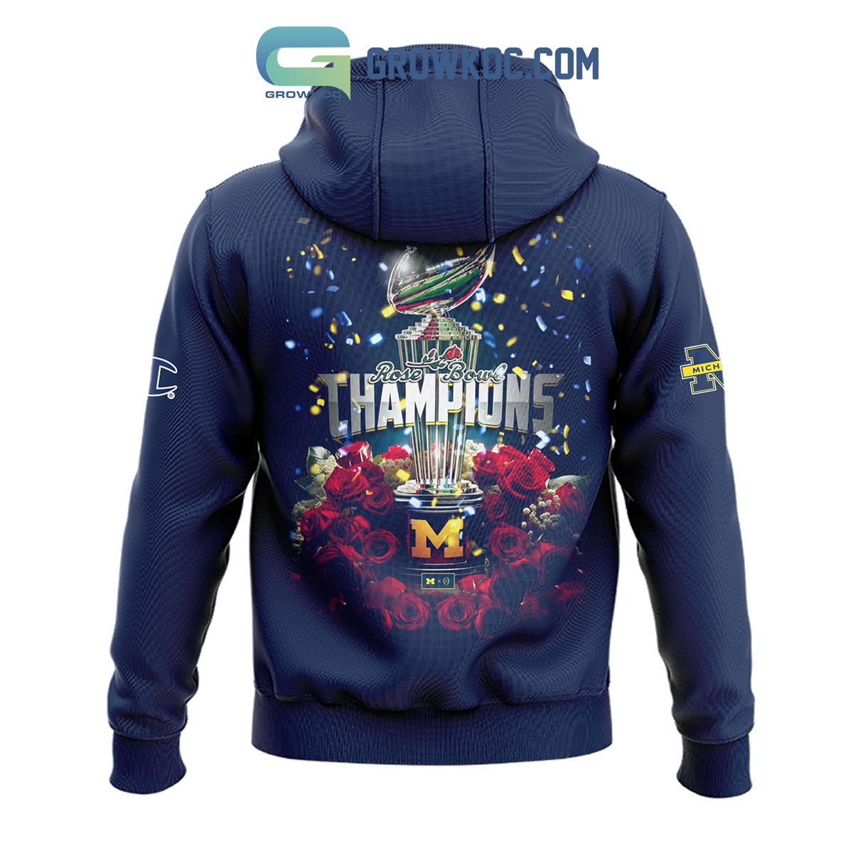 Michigan Wolverines 2024 Rose Bowl Game Champions Hoodie Shirts Navy2B1 lVJBA