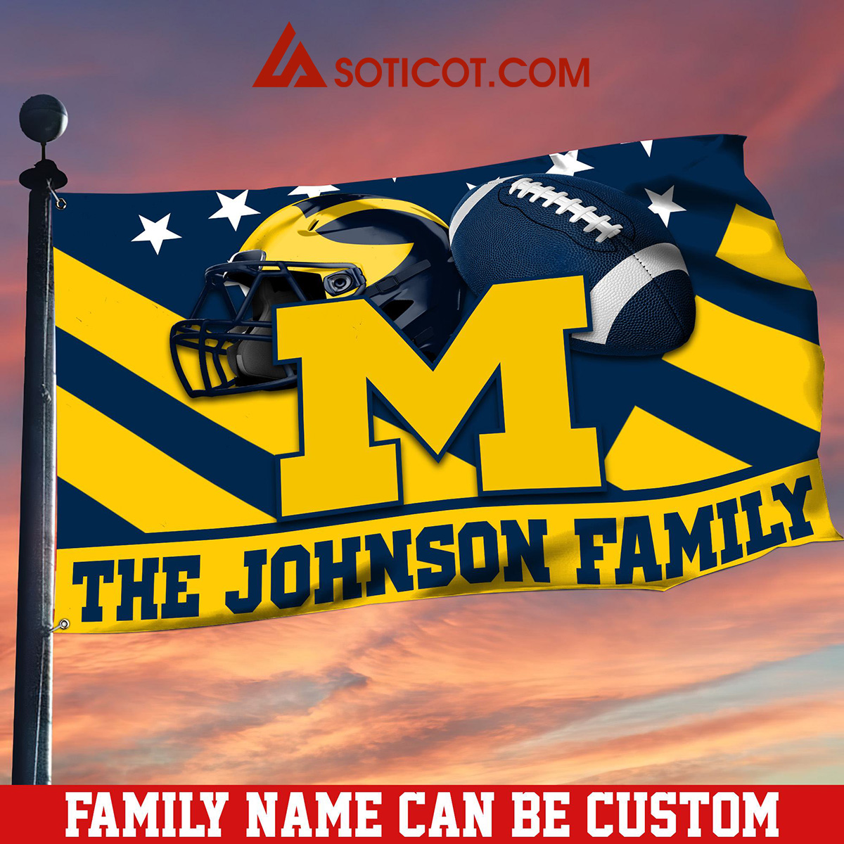 Michigan Wolverines Family Name Personalized House Garden Flags2B1 GGqtj