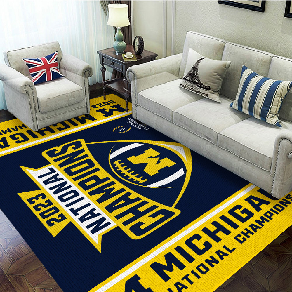 Michigan Wolverines Football Rectangular Rug MAITM5489 4