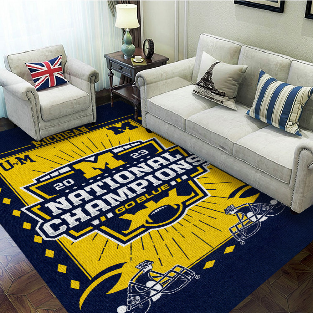 Michigan Wolverines Football Rectangular Rug MAITM5607 3