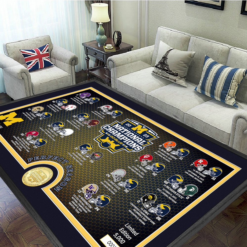 Michigan Wolverines Football Rectangular Rug MAITM5643