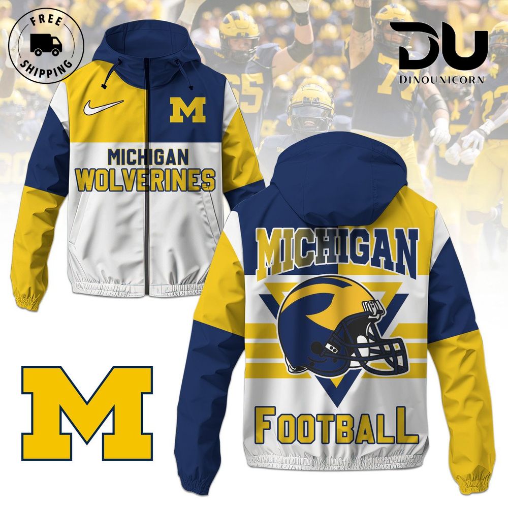 Michigan Wolverines Football Team NCAA Windbreaker Jacket 1