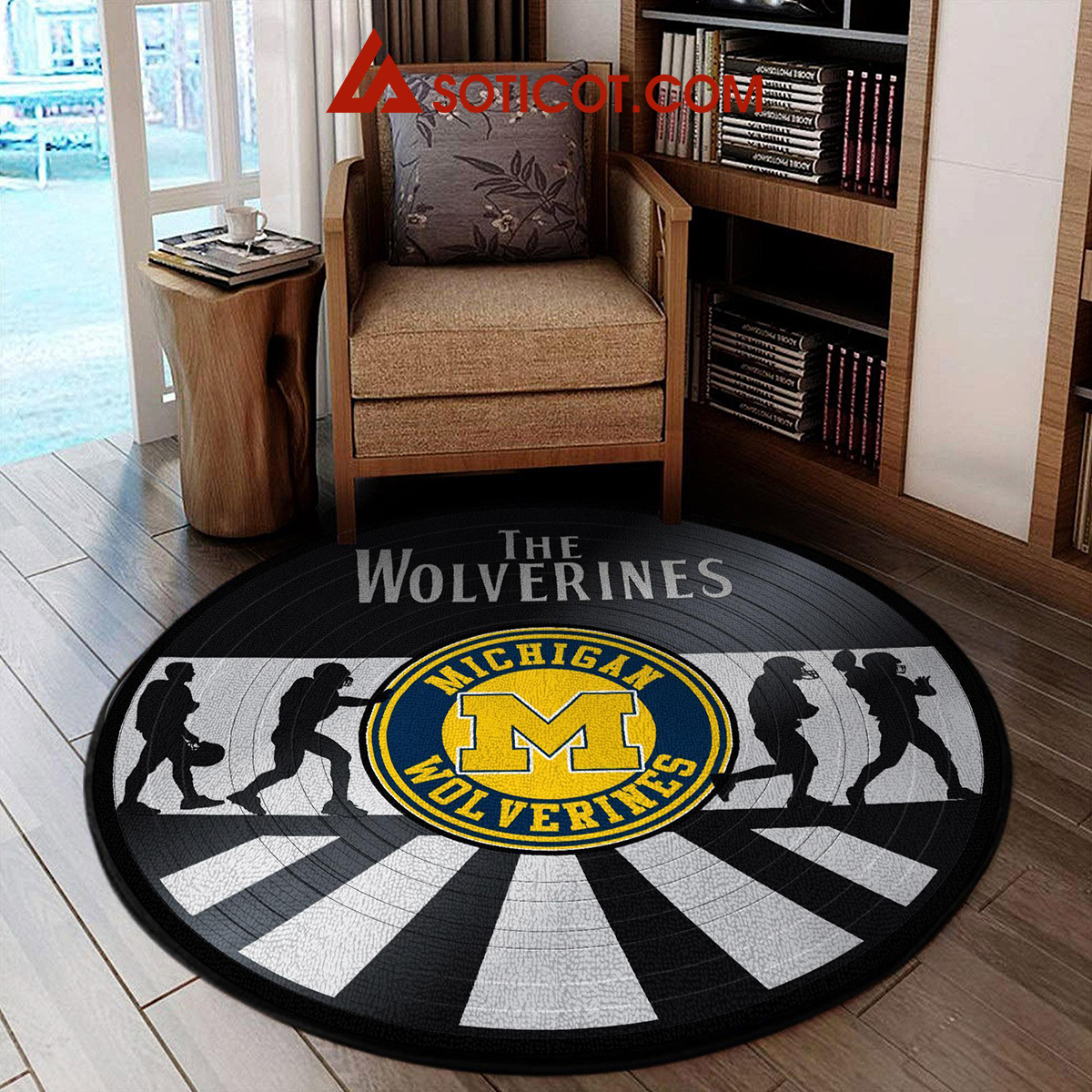 Michigan Wolverines New Style Sports Round Rug Carpet Livingroom Mat2B1 56LOb