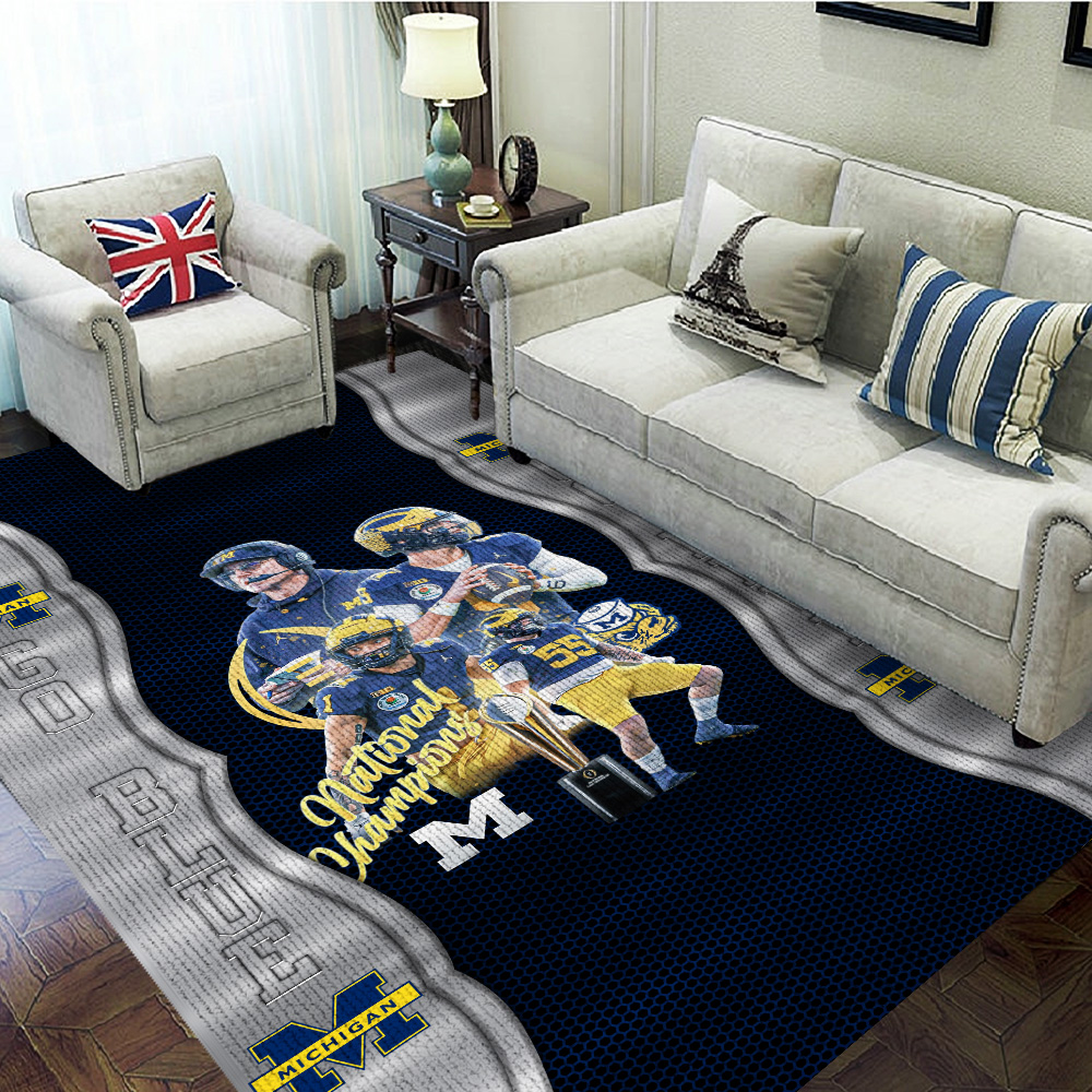 Michigan Wolverines Rectangular Rug HOATT4220 3