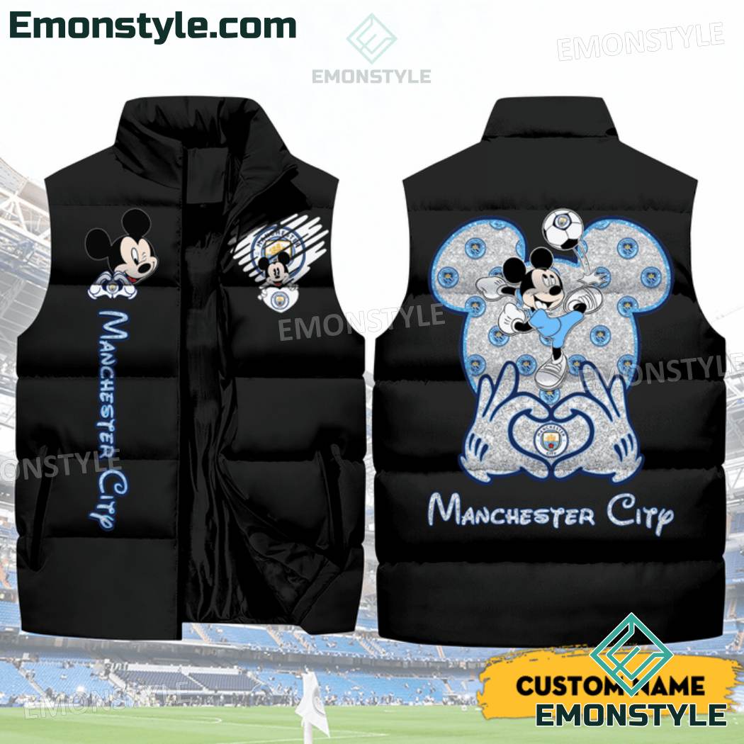 Mickey Love Manchester City Puffer Sleeveless Jacket