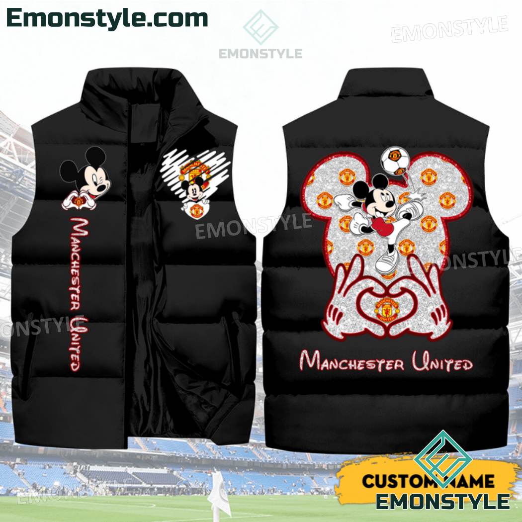 Mickey Love Manchester United Puffer Sleeveless Jacket