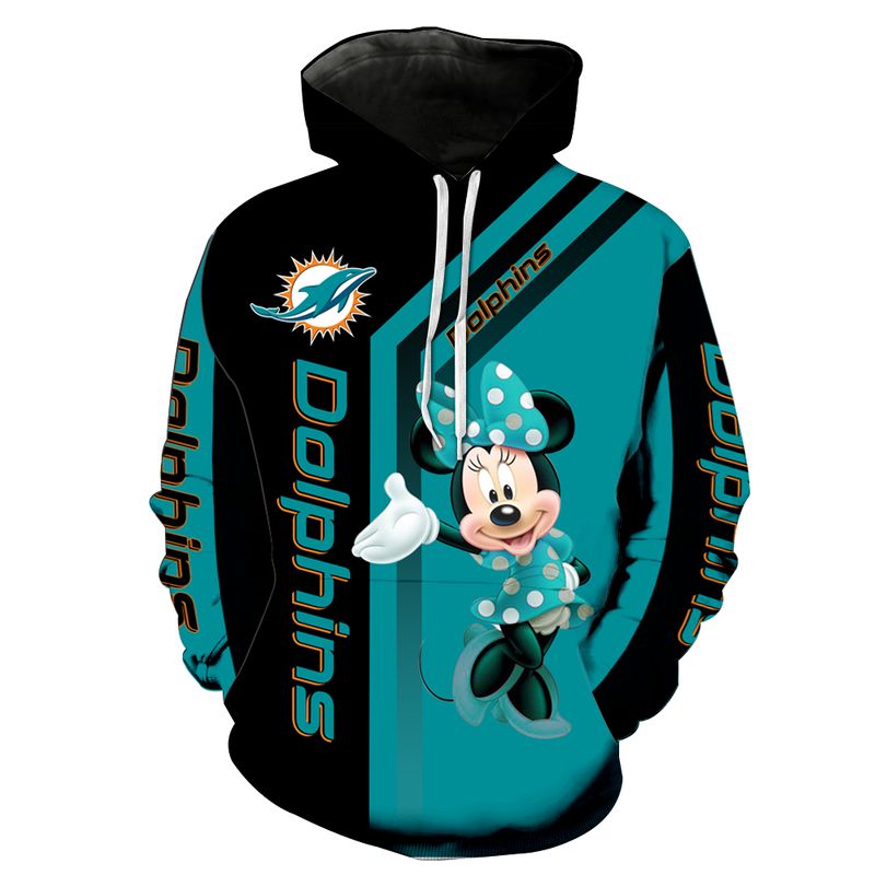 Mickey Miami Dolphins Hoodie With Minnie Limited Edition Over Print Full 3D 0