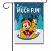 Mickey Mouse Pluto Sledding Garden Winter Disney Flag