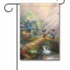 Mickey Mouse and Minnie Mouse Bridge Thomas Kinkade Garden Disney Flag 1