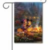 Mickey Mouse and Minnie Mouse Camping Thomas Kinkade Disney Garden Flag