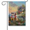 Mickey Mouse and Minnie Mouse Cottage Kiss Thomas Kinkade Garden Disney Flag 1