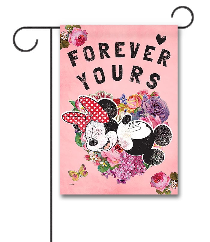 Mickey Mouse and Minnie Mouse Forever Yours Love Garden Disney Flag