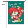 Mickey Mouse and Minnie Mouse Kiss Garden Disney Flag