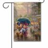 Mickey Mouse and Minnie Mouse Paris Thomas Kinkade Disney Garden Flag