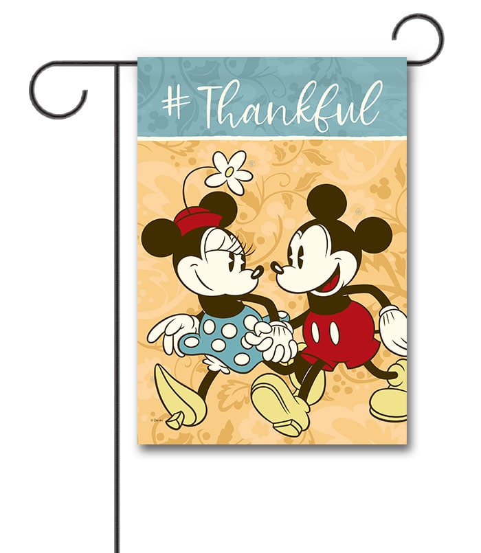 Mickey Mouse and Minnie Mouse Thanksgiving Garden Disney Flag