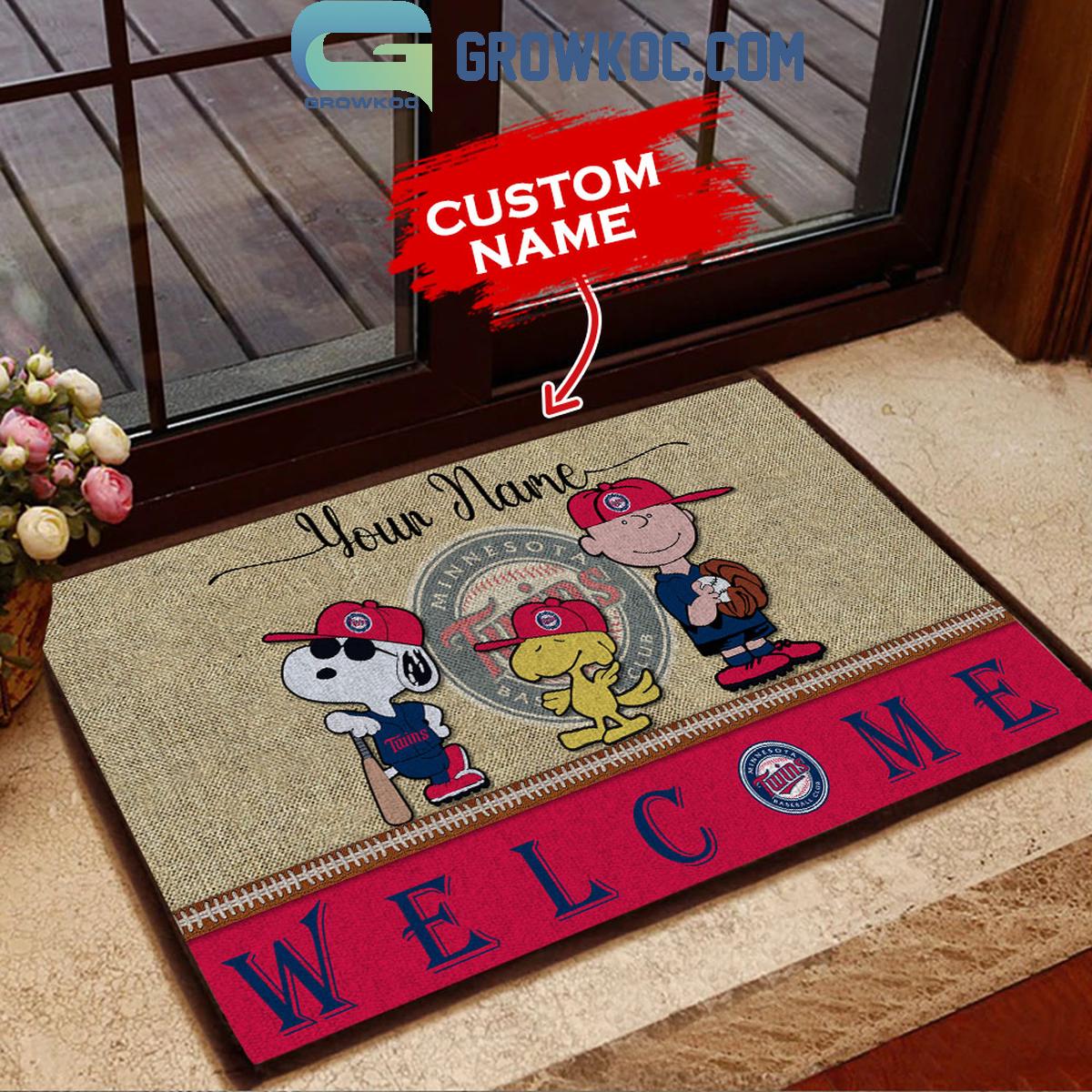 Minnesota Twins Snoopy Personalized Fan Doormats 1 jzXSw