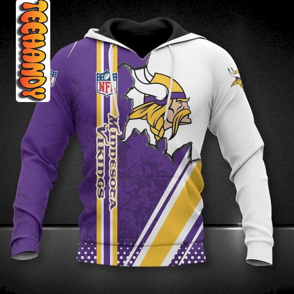 Minnesota Vikings 3D Football NFL Hoodie Perfect for Fans 0