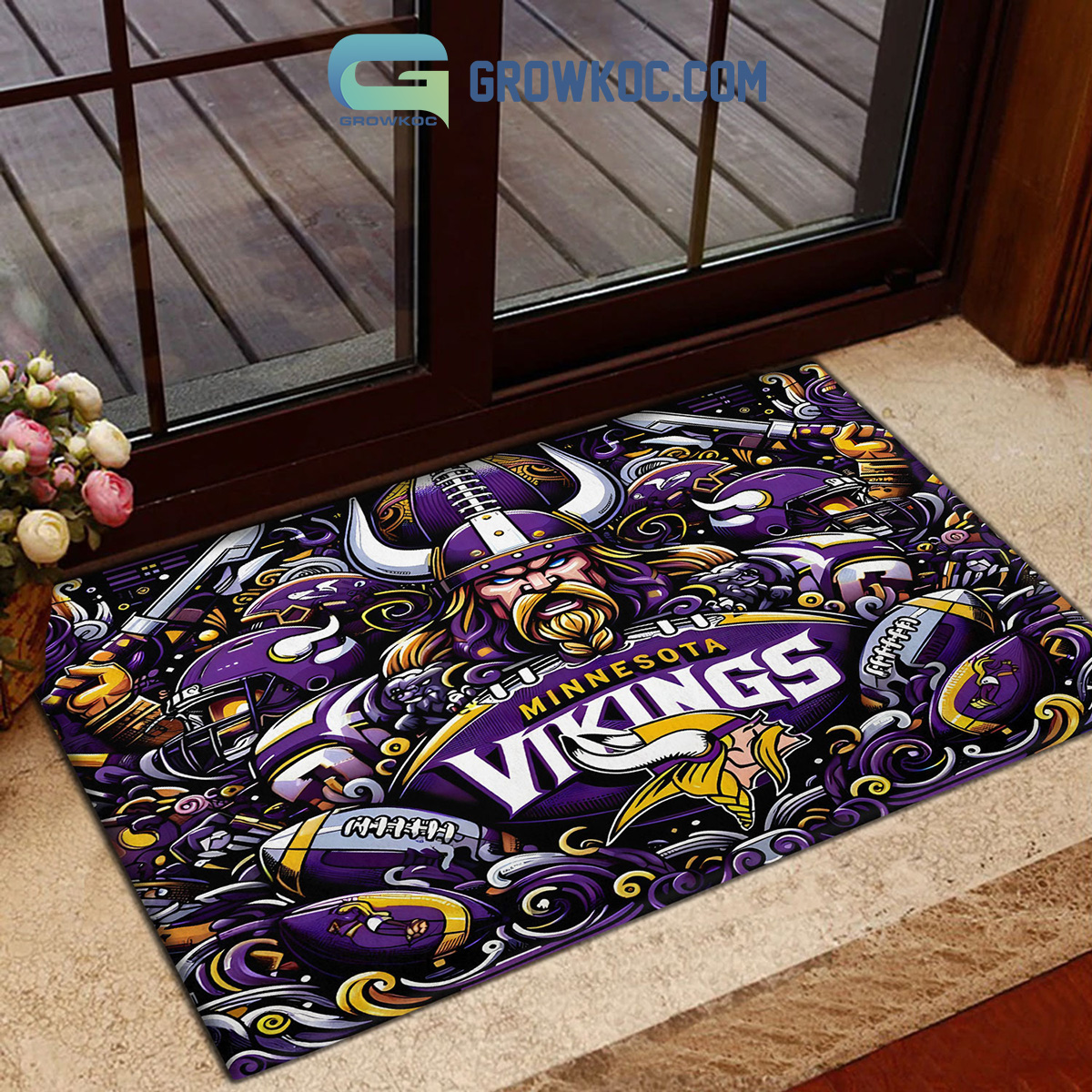 Minnesota Vikings U.S. Bank Stadium Football Stadium Doormat2B1 OJHVA