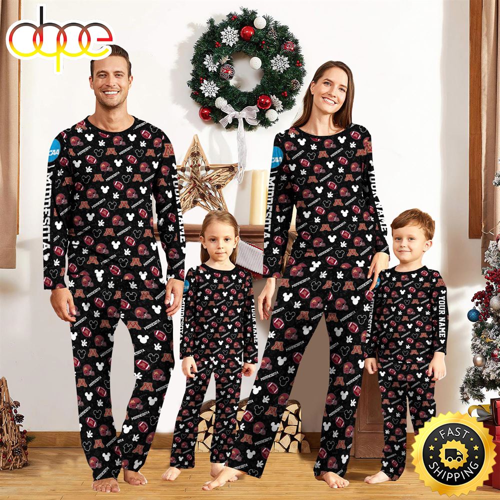 Minnesota Golden Gophers NCAA And Mickey Mouse Pajamas Custom Your Name gpnnp4