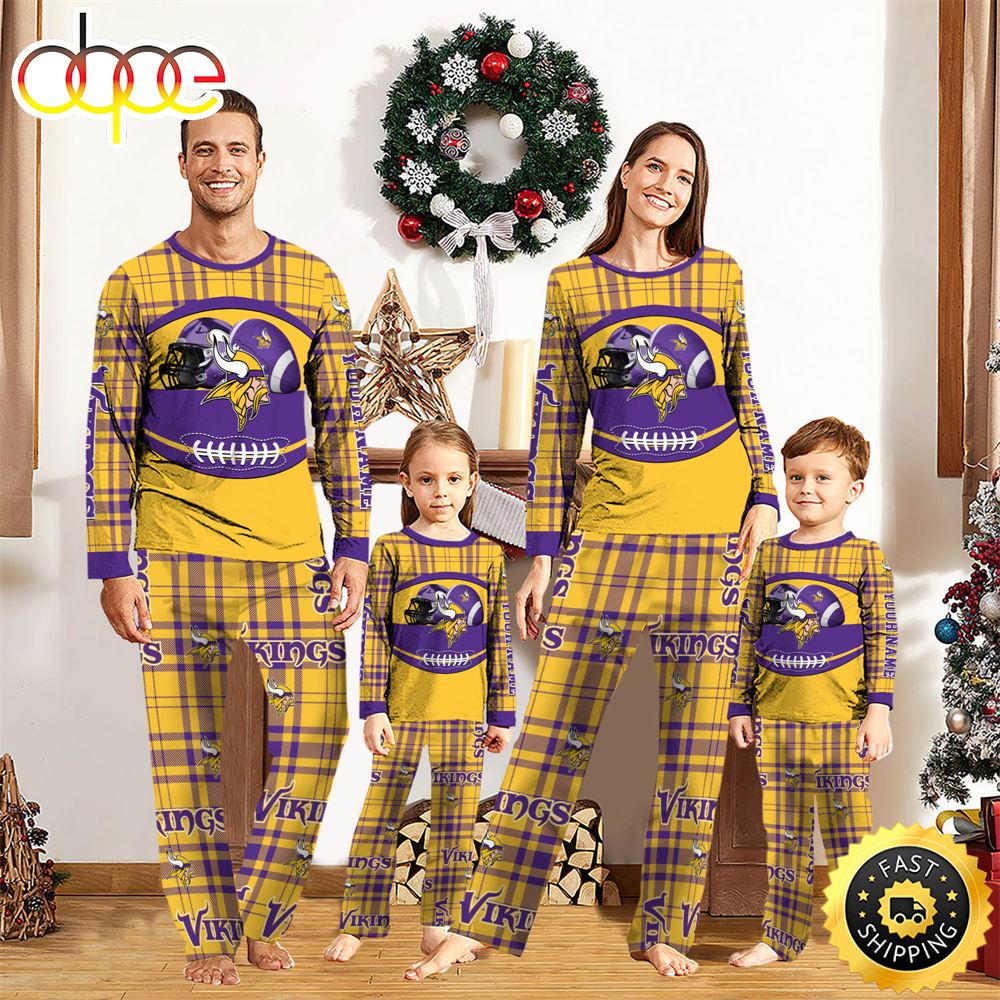 Minnesota Vikings NFL Custom Your Name Football Team Pajamas ss3md9