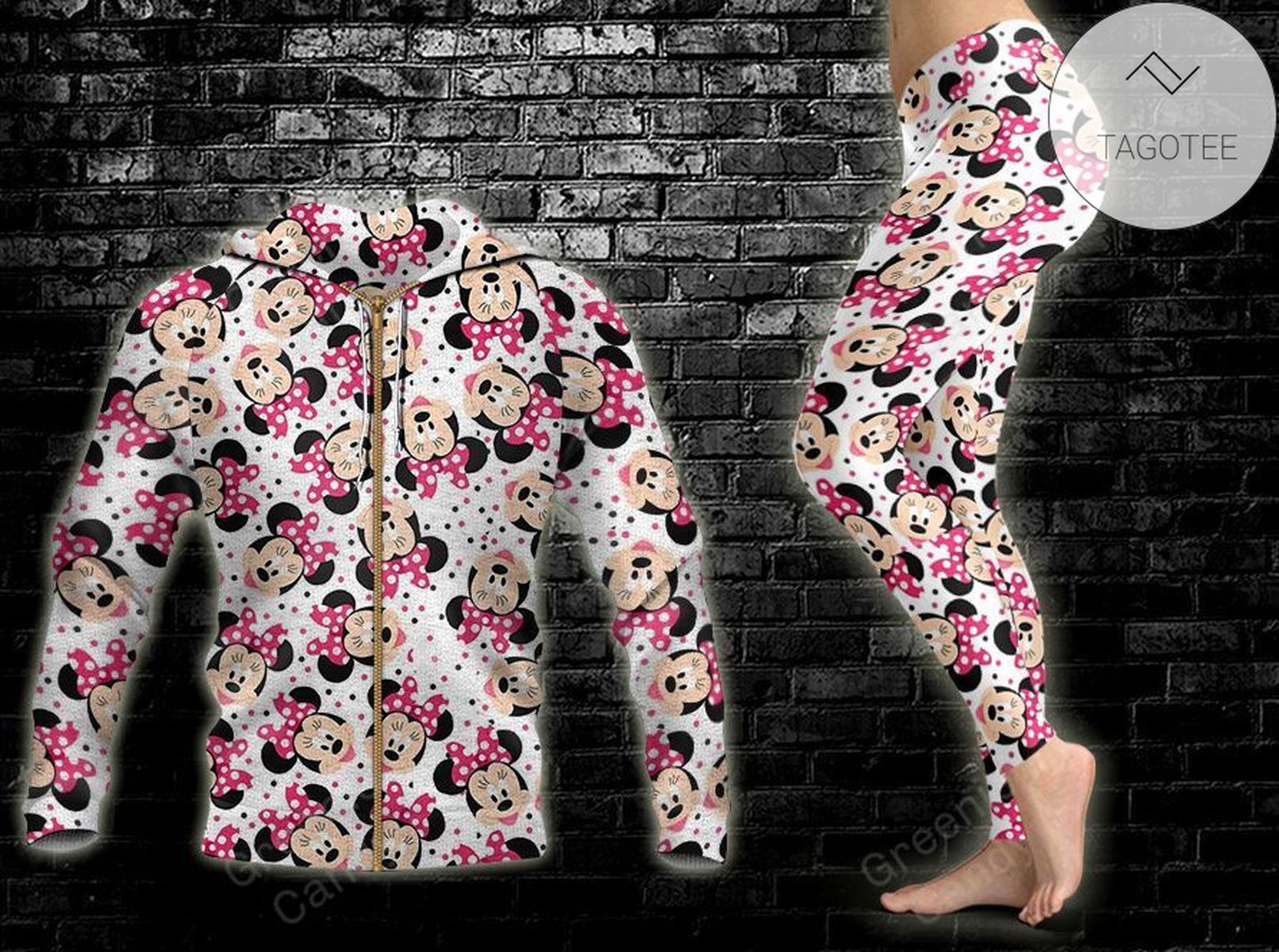 Minnie Mouse All Over Print 3D Hoodie And Leggings