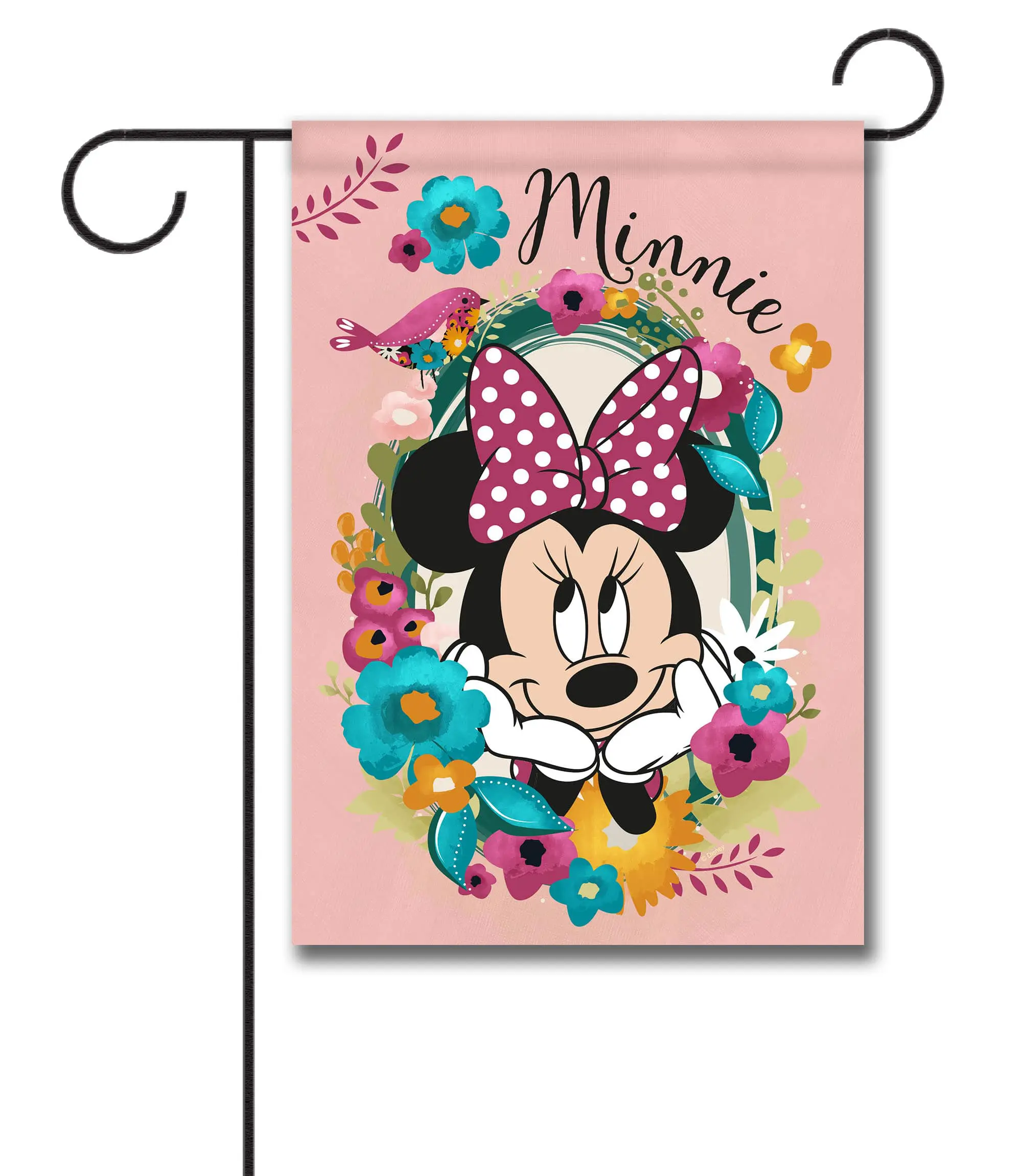 Minnie Mouse Floral Garden Disney Flag