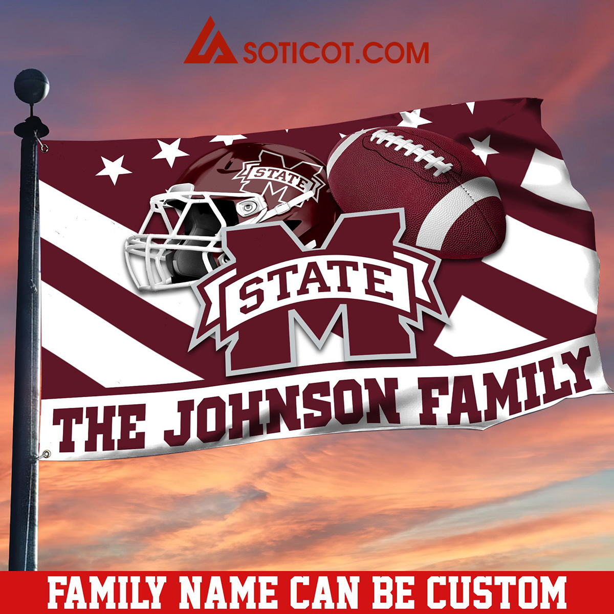 Mississippi State Bulldogs Family Name Personalized House Garden Flags2B1 iFhDZ