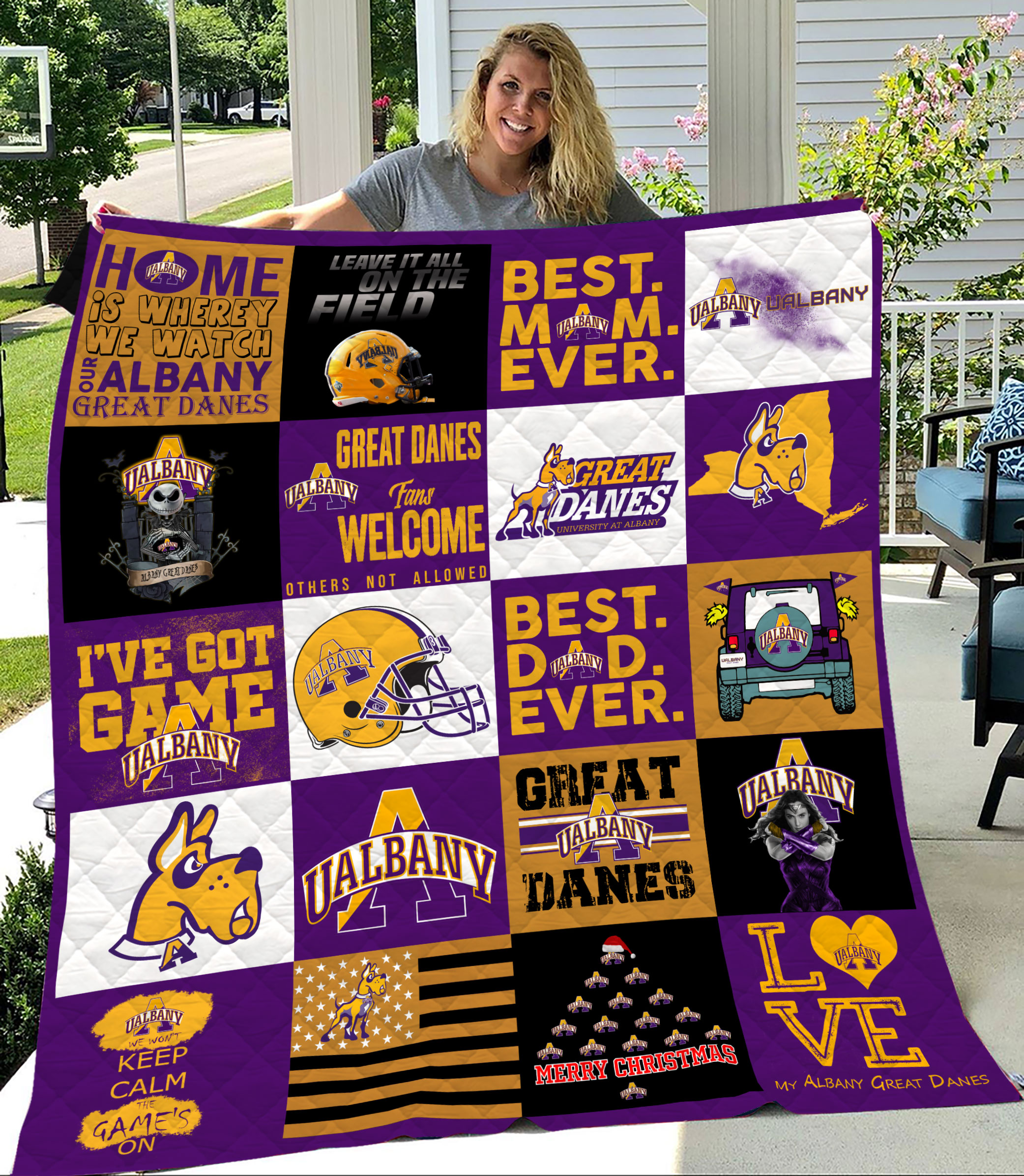 MockupLikeQuiltBlaket1 NCAA Albany Great Danes Quilt Blanket 1608DS002