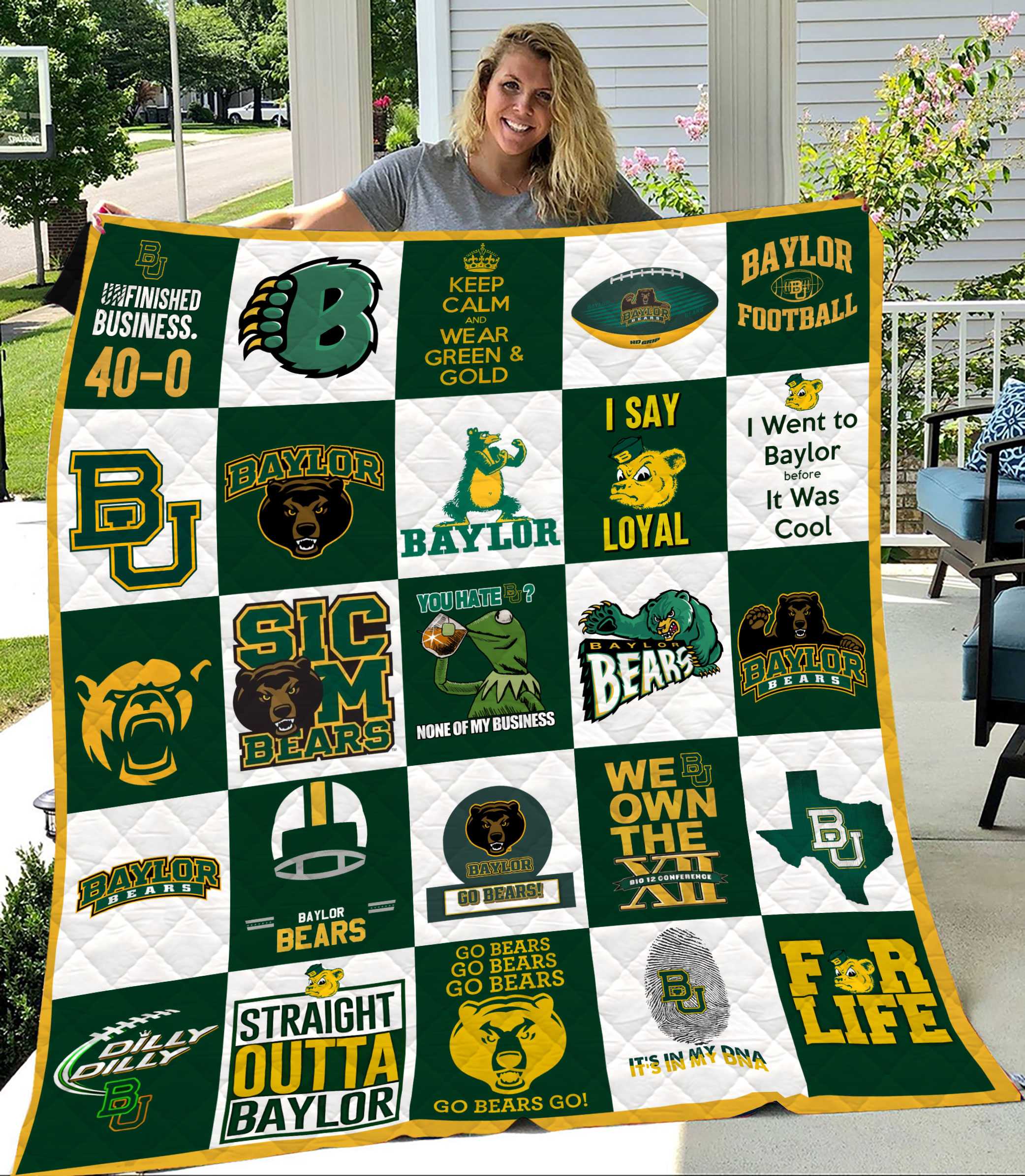 MockupLikeQuiltBlaket1 NCAA Baylor Bears Quilt Blanket 1608DS002